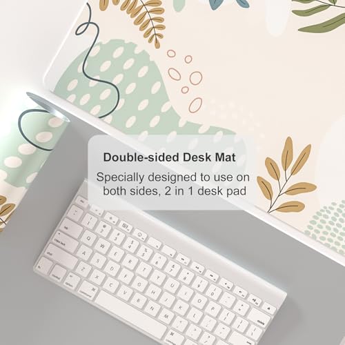 Colorful Star Minimalist Large Mouse Pad, Abstract Botanical Waterproof Desk Mat, Boho Computer Gaming Mouse Pad, XL Full Desk Mousepad Non Slip Writing Pad for School Office Home 23.6" x 13.8" - color: Abstract Leaves, size: 23.6L x 13.8W inches