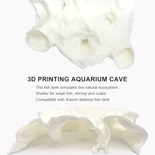 LIYAOLI Aquarium Ornaments Cave Tunnel with Viewing Ports | Fish Tank Decoration Hideout for Pleco, Shrimp & Corydoras | Substrate-Friendly Design & Sinking Base (S - White)