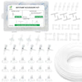 LINLAN 26 Feet 3/16''Silicone Airline Tubing with DIY Storage Box, Aquarium Air Pump Accessory Kit, 4 Check Valves, 6 Control Valves, 24 Connectors, 18 Suction Cup, for Fish Tank - size: 26 Feet Air Tubing