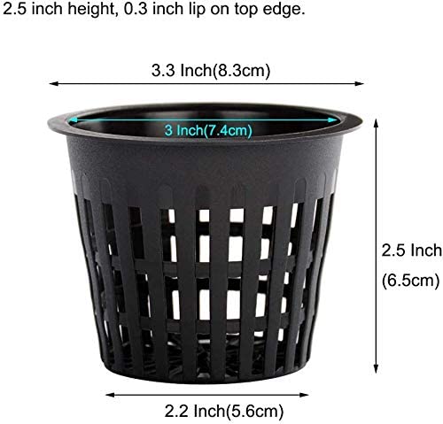25-Pack 3-Inch Net Cups with 20 Plant Labels - Perfect for Aquaponics, Mason Jar Hydroponics, Kratky Method, and Orchid or Vegetable Gardening - Durable Slotted Mesh Insert for Optimal Growth