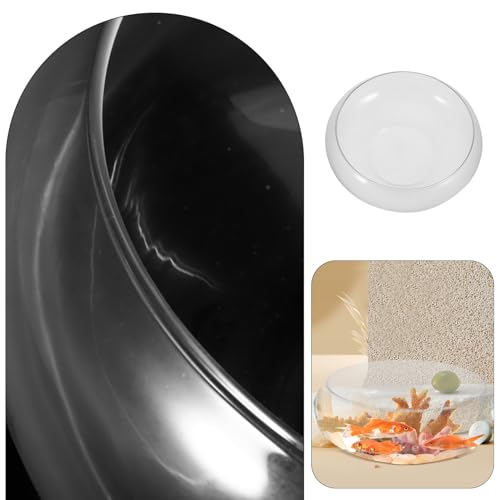 DOITOOL Clear Glass Fish Bowl 9.84 Inch Desktop Aquarium Small Fish Tank Planter for Goldfish Hydroponic Plants Home Office Wedding Decor - size: 25.00X25.00X10.00CM