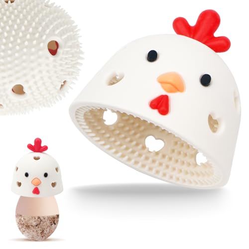 Silicone Egg Brush Cleaner, Egg Washer for Fresh Eggs, Egg Cleaner for Fresh Eggs, Egg Scrubber for Fresh Eggs, Reusable Cleaning Tools for Egg Washer (White) - color: White