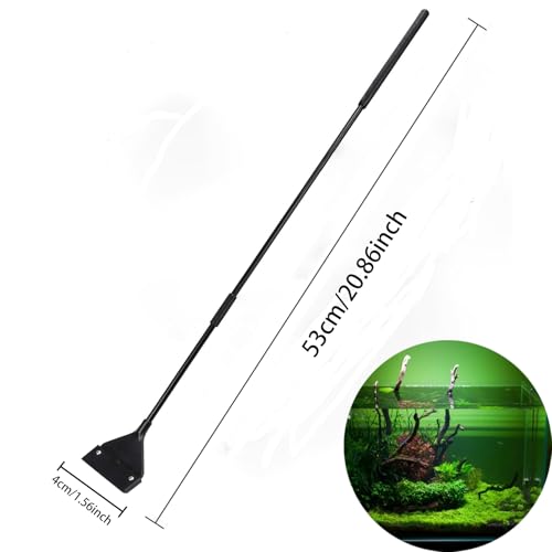 GZTFPQ Algae Scraper for Glass Aquariums, Fish Tank Cleaner, Fish Tank Accessories Aquarium Algae Scrapers with 5 Stainless Steel Blades One hexagonal screwdriver, black点击并应用