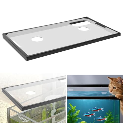Gralara Aquarium Lid with Frame and Feeding Openings for Easy Access, for 40, 40cmx22.5cmx1.2cm