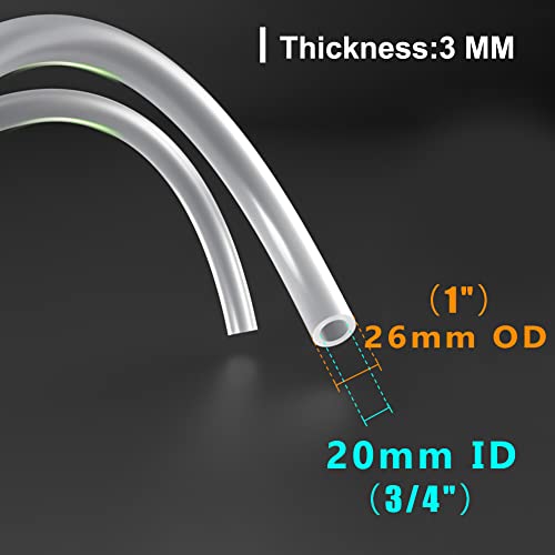 Feelers Silicone Tubing, Food Grade Pure Siliconce Hose 20mm ID 26mm OD 3.3ft, High Temperature Resistant Flexible Hose for Water Air Pump, Aquarium, Home Brewing, Kitchen - size: 20mm-26mm, style: 3.3 Feet