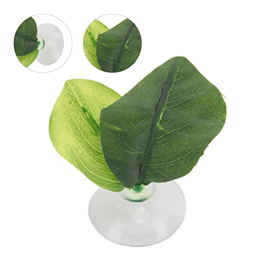 Betta Leaf Pad Set, Betta Resting Bed Kit with Suction Cup, Simulating Leaf Hammock for Aquarium, Includes Green and Feeding Ring for Shrimp Goldfish Guppy Molly