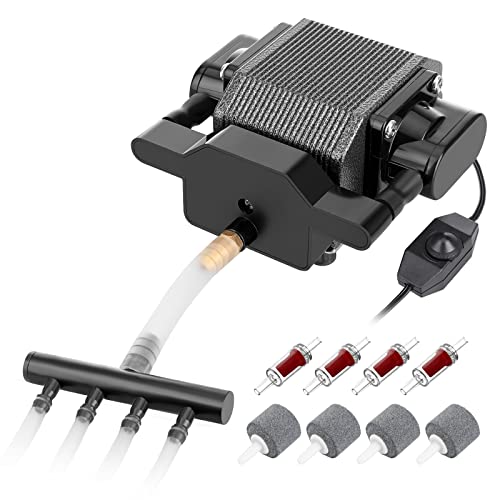 AquaMiracle Quiet Aquarium Air Pump 200/317/475GPH High Pressure Commercial Air Pump Pond Aerator Bubbler Hydroponics Air Pump Oxygen Pump - size: For Tanks up to 800 Gal