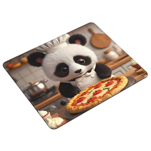 Cute Panda Chef Gaming Mouse Pad Anti-Slip Rubber Base Square Mouse Mat for Office Computer Mousepad 7 X 8.6 in - color: Cute Panda Chef, size: 8.6L x 7W inches