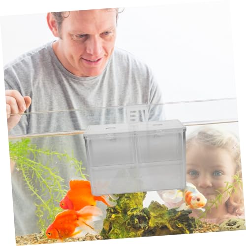 Healifty Transparent Fish Tank Incubator Box with Suction Cup Aquarium Nursery Divider for Fry and Shrimp Isolation Hard Material Hatchery for Tropical Fish Breeding and Egg Protection
