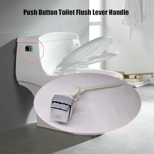 Toilet Handle Tank Flush Lever,Push Button Toilet Tank Handle Replacement for Universal Side Mount Toilet Trip Lever Tank Flush Lever