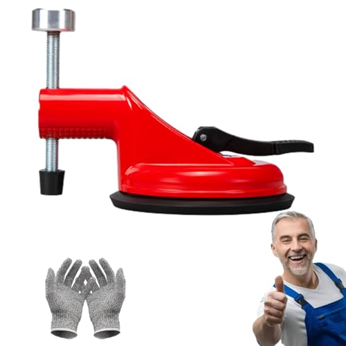 Adjustable Height Setter - Professional Countertop Leveling Tool, Aluminum Alloy Adjustable Height Setter Floors with Vacuum Suction & Precisionadjustment for Granite, Marble, Quartz Slabs (Red) - color: Red