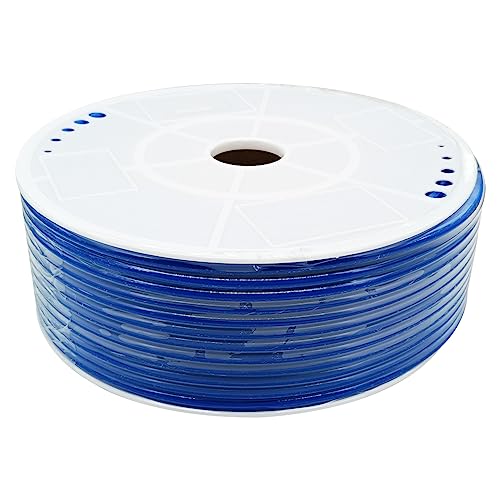 Pneumatic 3/8" OD Tubing 370Ft PU Air Tube Hose Pipe for Air Line or Water Transfer (Blue) - color: Blue, size: 3/8"OD