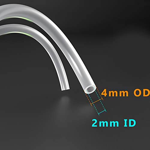 Feelers Silicone Tubing, Food Grade Pure Siliconce Hose 2mm ID 4mm OD 3.3ft, High Temperature Resistant Flexible Hose for Water Air Pump, Aquarium, Home Brewing, Kitchen - size: 2mm-4mm, style: 3.3 Feet
