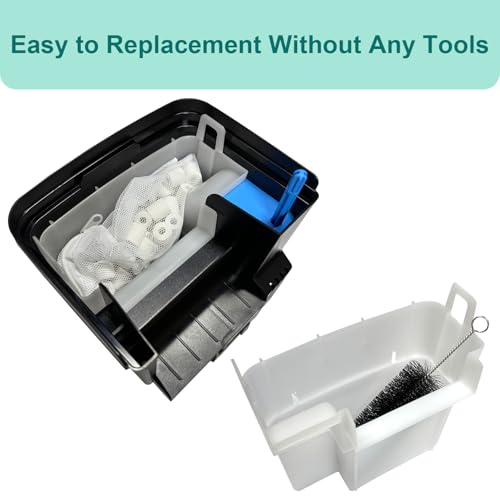17-Set Filter Media Kit Replacement for Seachem Tidal 75 Gallon (300 Liters) Large Aquarium Fish Tank Filter, Comprising: Ceramic Rings, Blue Foam Filters, Carbon Sponge Filters, 1 Brush and Mesh Bags