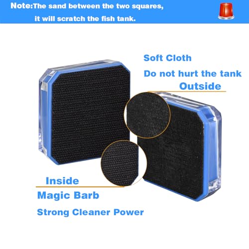 Carefree Fish Aquarium Small Super Magentic Cleaner(The Heart of The Ocean) Fish Tank Algae Scraper Fish Bowl Magnet Brush for Glass Tank No Floating