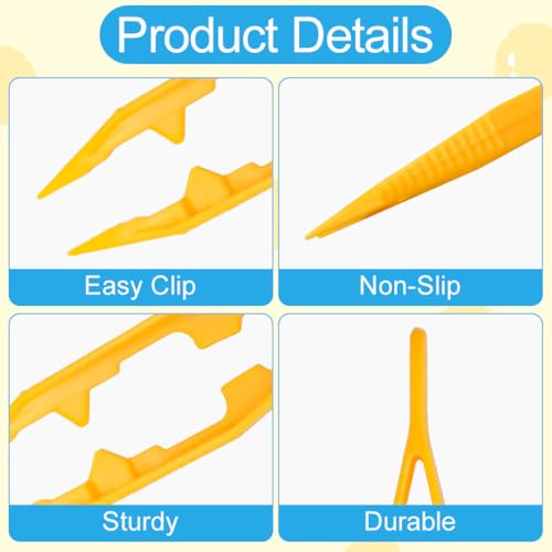 60PCS Plastic Tweezers for Crafting 6 Assorted Colors Handmade Bead Projects Tweezers Forceps Tools for Dried Flowers DIY Jewelry Making Kids Adult Home Classroom School - color: Green+yellow+blue+white+red+rose Red, size: 60PCS
