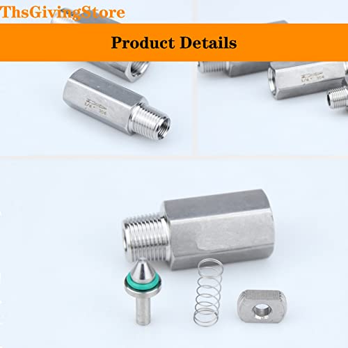 1/4 Inch NPT Female to Male Thread 304 Stainless Steel Check Valve One Way Non-Return Valve for Water Oil Gas Check Valve 1PCS - color: Inner to Outer