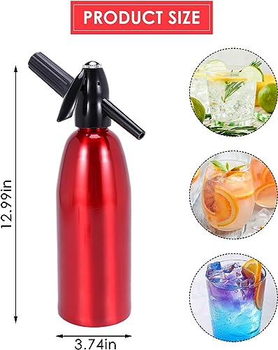 Soda Siphon 1L Premium Sparkling Water Maker - Aluminum Portable Seltzer Machine for Home, Bar, Cocktails, Coffee, Tea,Uses 8g C02 cartridges(Not Included)