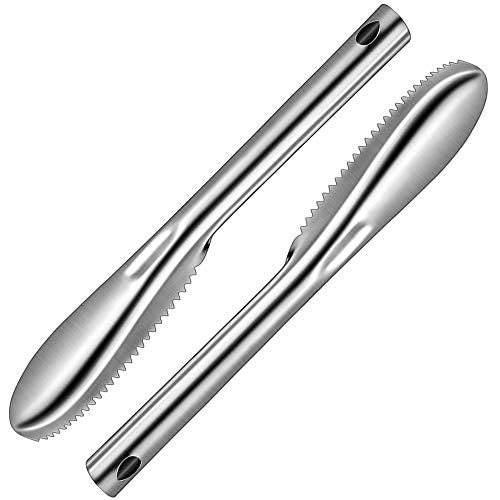 2 Pieces Fish Scaler Tool Stainless Steel Fish Scaler Remover No Mess - Portable Fish Scale Remover Fish Descaler Tool - Reliable Fish Scraper Fish Cleaner Tool for Fish Scaling Cleaning - color: 2 pieces