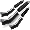 Crevice Cleaning Brush 3 Pack, Stainless Steel Bristle Support Rod, Rust-Resistant & Durable, Rounded Protective Head, Stiff Bristles for Tile Grout, Bathroom Gaps & Window Groove Brushes