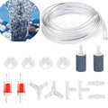 7 Feet Clear Airline Tubing Hose Standard ID 3/16" Aquarium Air Pump Accessories Grey Air Stone Cylinder Check Valves Suction Cup and Connectors for Nano Air Pumps Small Buckets and Fish Tank