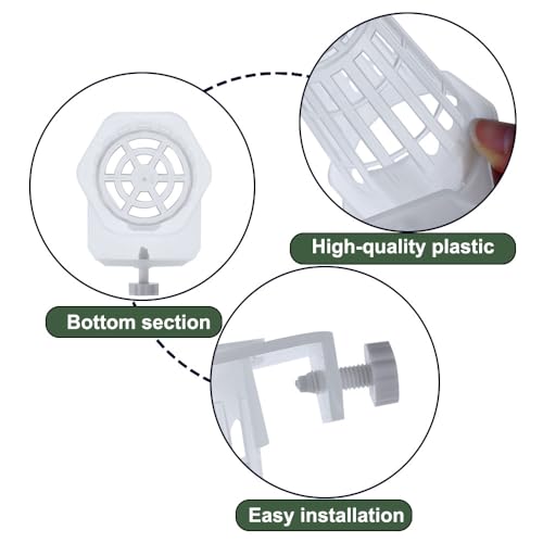 MiOYOOW Aquarium Plant Holder, 2PCS Wall-Hanging Fish Tank Plant Pot with Rooting Hole for Aquarium Plants Decorations