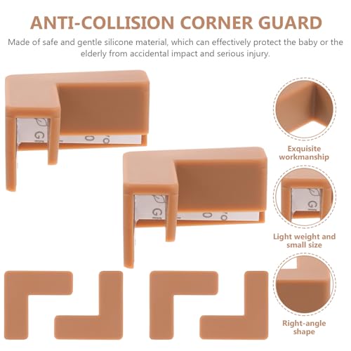 6pcs Silicone Corner Protectors for Fish Tank and Furniture Edge Guard, Medium Brown Soft Bumpers for Aquarium and Pet Carrier Safety