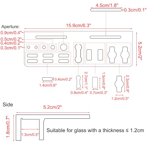 MiOYOOW Aquarium Tool Holder, 13-Holes Fish Tank Accessory Organizer PC Aquarium Tool Rack for Tank Thickness ≤1.2cm