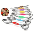 8-Piece Measuring Magnetic Spoons Set with Leveler - Stainless Steel for Measuring Dry and Liquid Ingredients, Double Ended, Stackable & Nested Fits in Kitchen Spice Jars for Baking & Cooking