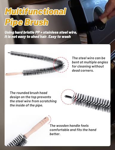 6 Pcs Cleaning Kit for GE Washer Dryer Combo,WH01X35719 Lint Filter replacement with dryer vent brush for Ge Washer Dryer Filter Sponge,Hand Washable and Reusable,Models: PFQ97HSPVDS