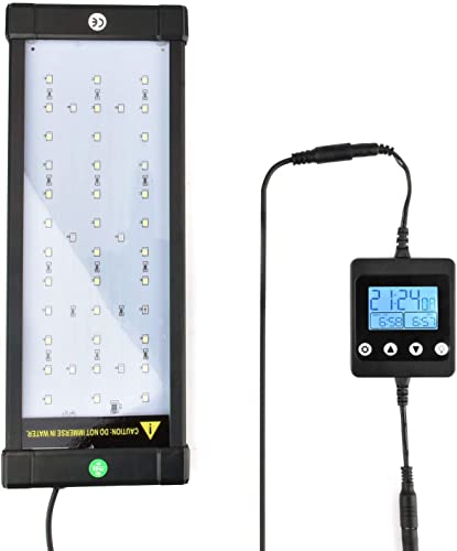 Aquarium LED Fish Tank Light 16-84 inch Remote Control Hood Lamp for Freshwater Saltwater Marine Full Spectrum Blue and White Decorations Light (Timer/Dimmer) - color: Timer / Dimmer
