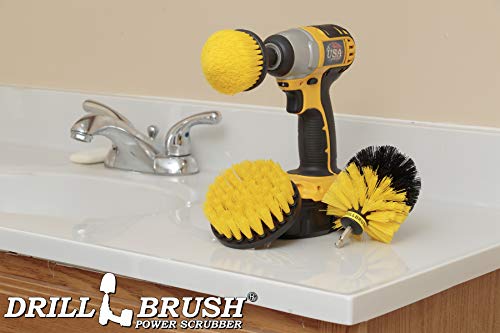Toilet Bowl Cleaner - Toilet Brush - Bathroom Cleaner - Bathroom Drill Brush Set - Toilet Cleaner - Tile Floor Cleaner - Shower Cleaner Drill - Grout Cleaner- Bathroom Scrub Brush - Grout Tile Brush - color: Yellow
