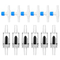 Psyqtsuary 12 Pcs Check Valve Aquarium Air Pump Accessories, 6 Check Valves+6 T Shaped Air Valves Non-Return Control Valve for 3/16" Aquarium Tubing (Black)