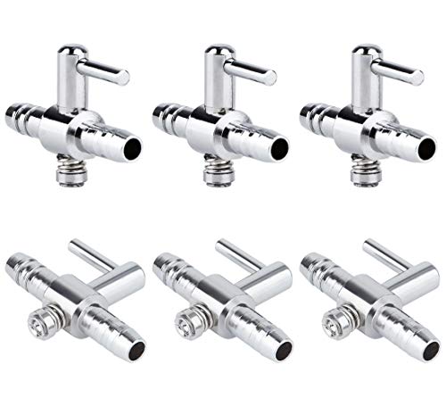 Pawfly 6 PCS 1-Way Aquarium Air Flow Control Lever Straight Valve Distributor Splitter for Fish Tank - color: 1-Way
