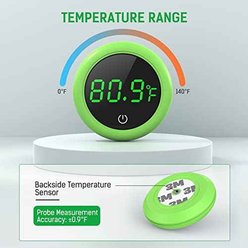 Fish Tank Thermometer, PAIZOO LED Aquarium Thermometer Digital Accurate Temperature Gauge, Stick-on Digital Thermometers Aquarium Accessories Suitable for Fish, Betta, Axolotl, or Aquatic, Green