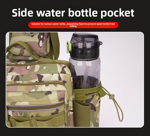 Tactical Fishing Backpack with Rod Holders,35L MOLLE Tackle Bag Water Resistant for Men and Women,Outdoor Gear Storage for Saltwater and Freshwater (Desert Camouflage) - color: Desert Camouflage