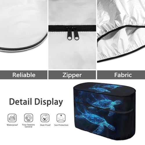 Blue Sea Turtle Pattern Dual 20lb Propane Tank Cover with Zipper Dust-Proof RV Propane Tank Cover Weather Resistant Gas Cylinder Cover - color: Blue Sea Turtle Pattern, size: S(20LB)