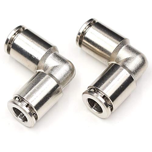 CEKER 4mm x 4mm Stainless Steel Union Elbow Push Connectors, 90 Elbow Fittings for Air & Water, 2 Pack - size: 4 mm, style: ELBOW