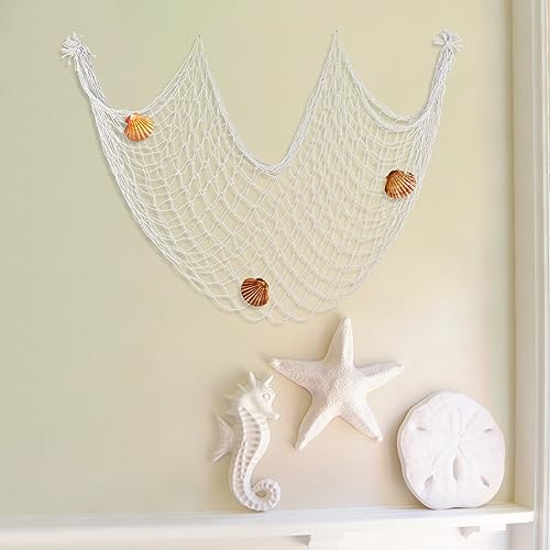 2 Pack Fish Net Decorations for Party - color: Off White