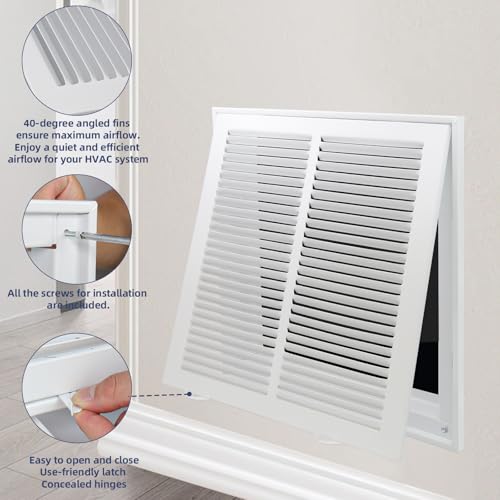 Return Air Filter Grille 10x10,Air Return Vent Cover for 10"W x 10"H Duct Opening,Steel HVAC Vent Covers for Wall and Ceiling,Holds 1" Thick AC Filter - size: For 10"Wx10"H-Duct Opening