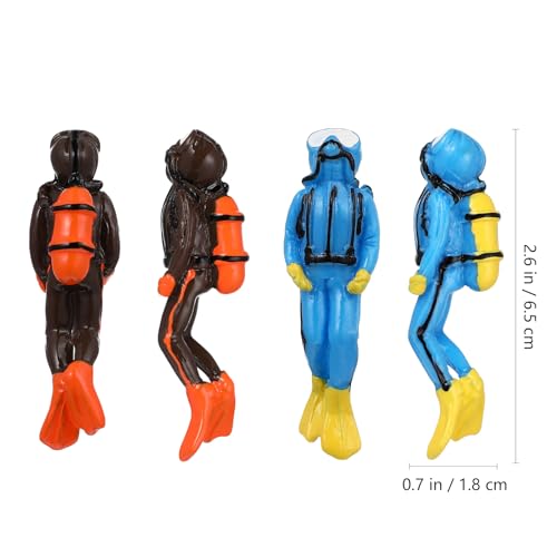 2pcs Diver Aquarium Decorations, Floating Fish Tank Decor Aquarium Diver with Floating Device Diver Figurines, Aquarium Ornament Fish Playmate Fish Tank Accessories - color: Blue Diver+brown Diver (Both With Fishing Line and Floating Balls)