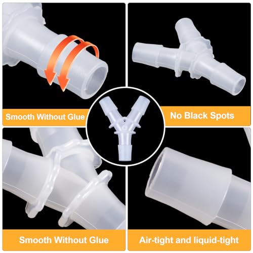 PAGOW 4 Pcs Plastic Hose Splitter, Y Shaped 3 Way plastic Tubing Joint Splicer for Oxygen Tubing Pipe Household Fuel Gas Liquid Air (1/2'') - size: 1/2" (4 Pcs)