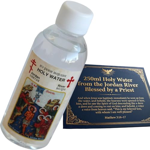 Blessed by Priest Certified Design Sealed Holy Water Bottle - Authentic From Jordan River for Baptism - Premium Water Bottle - Sacred for Spiritual Use (1, One Bottle) - color: One Bottle