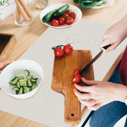 Silicone Mat for Kitchen Counter, Silicone Mat Trimable to Size (Light Grey, 15.7×11.8inch-2pcs), BPA-Free Silicone Placemat, Heat-Resistant NonSlip Table Mat for Air Fryer, Countertop Protector Mat - color: Light Grey, size: (M1 - 15.7''x 11.8‘’x 0.04'')