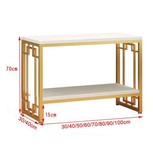 Metal Aquarium Stand, Heavy Duty 2-Tier Fish Tank Rack Shelf, Torage Rack Bracket for Fish Tank Accessories Storage, for Home Office (White a)