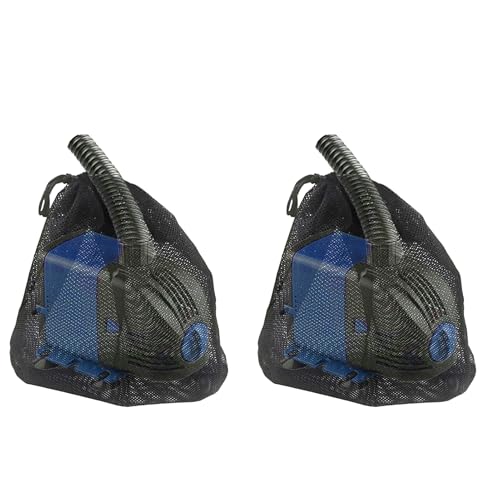 2Pack Pump Barrier Bag 13"x 13" Black Media Bag with Drawstring for Most Pumps Pond Pump，Nylon Material Fabric Mesh Bag for Outdoor Water Ponds Biological Filters (13"x 13") - size: 13"x 13"