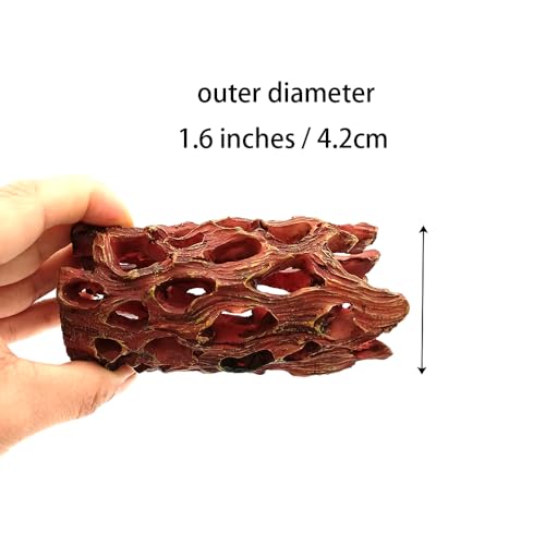 Shelltech Shrimp Hideout Resin Aquarium Decorations Hollow Log Hideaway for Shrimp, Mini Fish, Lizard, Gecko (Dark Brown, Mini) - color: Dark Brown, size: Mini