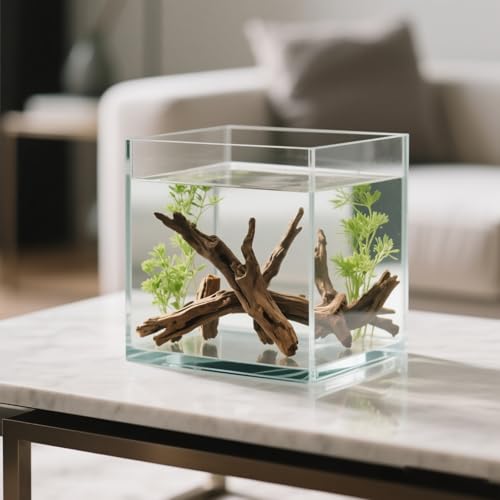 Natural Aquarium Driftwood for Fish Tank & Reptile Terrarium Decor – 4 Pcs Assorted Natural Wood Branches 4-8 Inch, Aquarium Decorations for Shrimp, Betta, Lizards