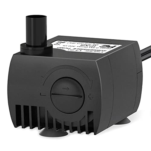 Uniclife 80 GPH Submersible Water Pump 4W 2.4ft High Lift Quiet Pump for Fountain Aquarium Fish Tank - size: 80GPH