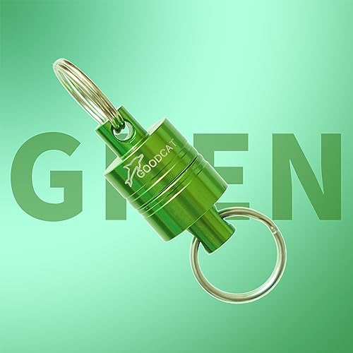GOODCAT Strongest Magnetic Fly Fishing Net Release - Retractable Coiled Lanyard with Carabiner, Magnet Keychain Clip Retractor - color: A:Green
